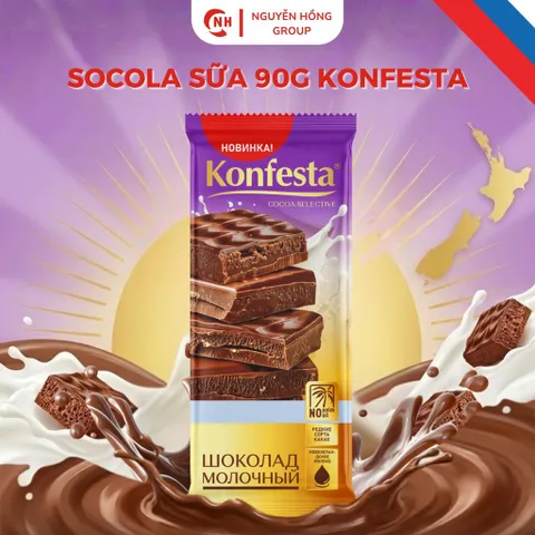 Kẹo Socola sữa 90g Konfesta Nhập Khẩu Nga Ăn Vặt