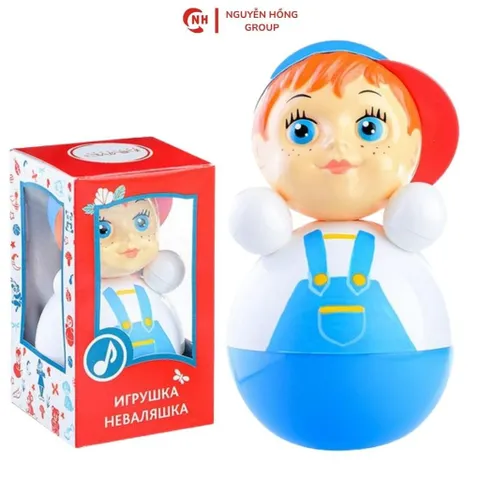 Lật đật nhựa bé trai đội mũ 155mm Kotovski nhập khẩu Nga đồ chơi sưu tầm