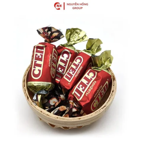 Kẹo socola cten đỏ vị Hạnh Nhân nhập khẩu Nga snack chocolate thơm ngon ăn vặt