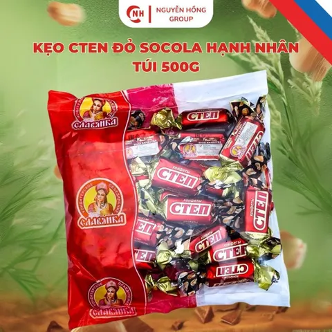 Kẹo socola cten đỏ vị Hạnh Nhân nhập khẩu Nga snack chocolate thơm ngon ăn vặt