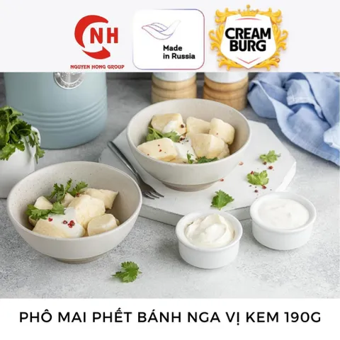 Phô mai phết bánh Creamburg Viola 190g nhập khẩu Nga phomai cheese