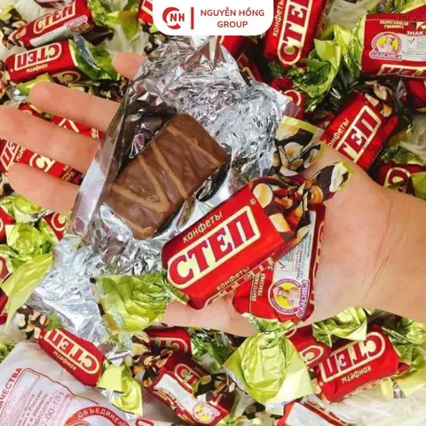 Kẹo socola cten đỏ vị Hạnh Nhân nhập khẩu Nga snack chocolate thơm ngon ăn vặt