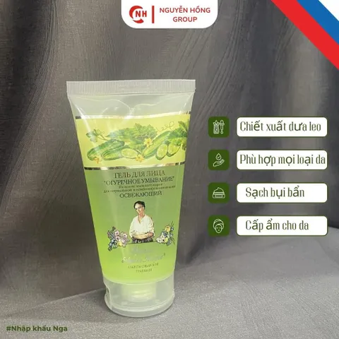 Sữa rửa mặt gel bà già Agafya Recipes tinh chất dưa leo nhập khẩu Nga sạch bụi bẩn phù hợp với mọi loại da