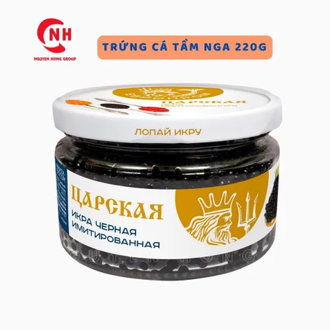 Trứng cá tầm đen đóng hộp thủy tinh 220g Tsar nhập khẩu Nga thơm ngon ăn liền với sushi, salad Food