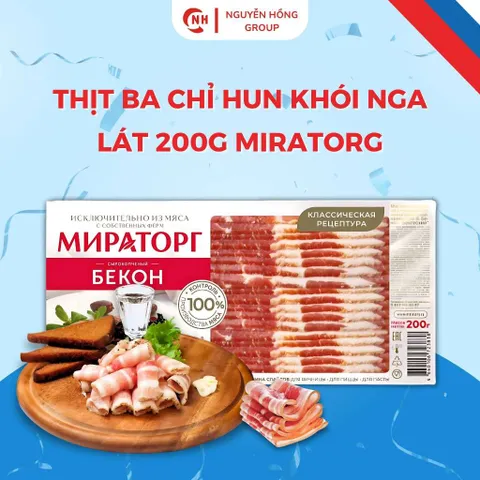 Thịt ba chỉ hun khói Nga lát 200g Miratorg