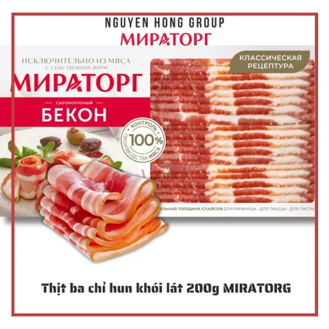 Thịt ba chỉ hun khói Nga lát 200g Miratorg