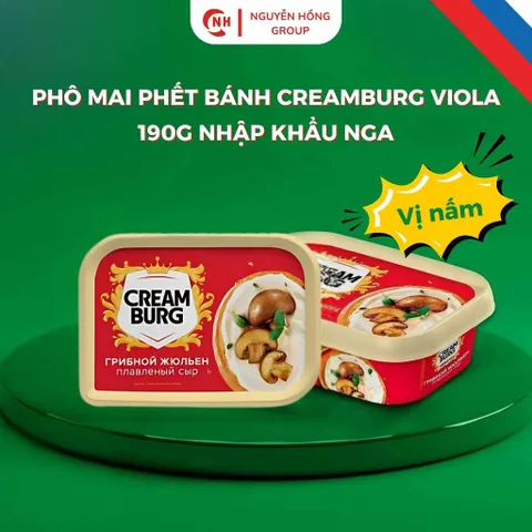 Phô mai phết bánh Creamburg Viola 190g nhập khẩu Nga phomai cheese