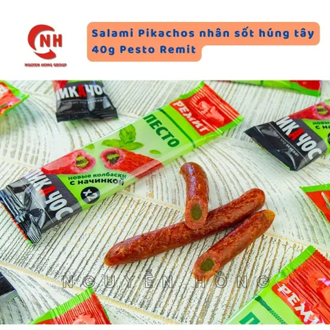 Salami xúc xích hun khói nhân sốt húng tây Picachos Ddjika 40g Remit Nga