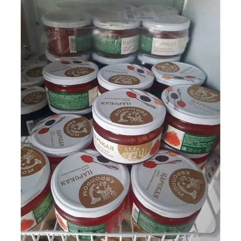Trứng cá hồi đỏ Nga nhập khẩu 220g hộp thủy tinh ăn liền Thức Ăn Bột Ăn Vặt Chua Food Chè