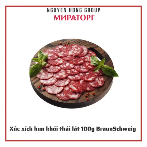 Xúc xích hun khói thái lát Nga 100g BraunSchweig Miratorg