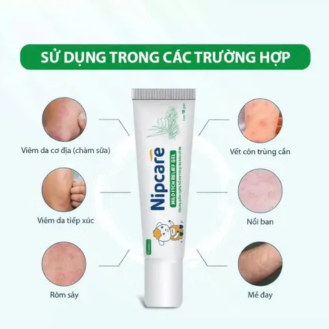 Gel bôi Nipcare Mild Itch Relief 15g - giảm ngứa, dịu da cho bé khi muỗi đốt, chàm sữa, hăm