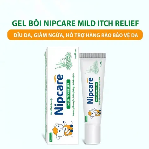 Gel bôi Nipcare Mild Itch Relief 15g - giảm ngứa, dịu da cho bé khi muỗi đốt, chàm sữa, hăm