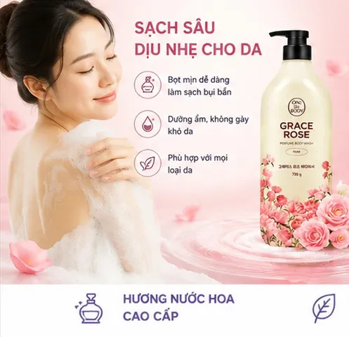 Sữa Tắm On The Body Hương Grace Rose Chai 730ml [hàng nhập khẩu full vat]