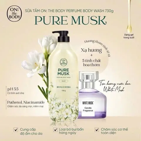 Sữa Tắm On The Body Hương Pure Musk Chai 730ml [hàng nhập khẩu full vat]