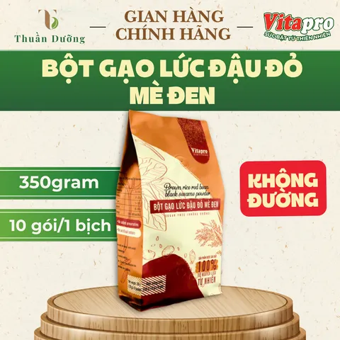 Bột Gạo Lức Đậu Đỏ Mè Đen Vitapro Không Đường Thùng 20 Bịch - Ngũ Cốc Dinh Dưỡng Ăn Kiêng Eat Clean