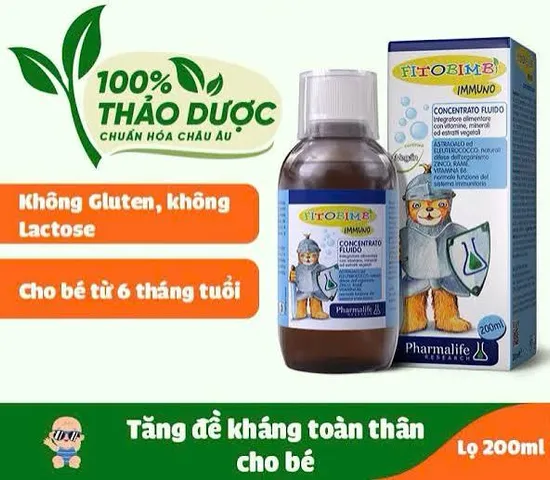 Fitobimbi IMMUNO Bổ Sung Vitamin Và Khoáng Chất Giúp Tăng Cường Sức Khoẻ Cho Trẻ Hộp 200ml Hàng Công Ty Chính Hãng