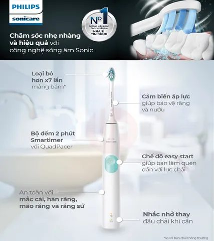 Bàn Chải Đánh Răng Điện Philips Sonicare 4100 Nhập Mỹ