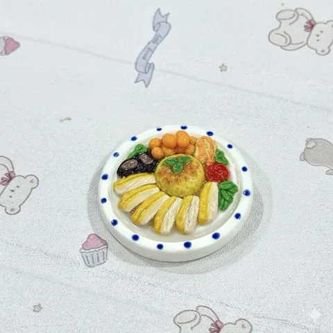 Mô hình Đĩa cơm gà Hội An 1:12