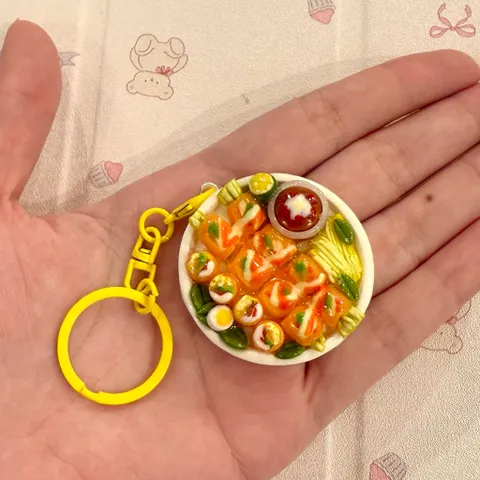 Móc khoá - Nam châm món Bánh tráng cuốn - món ăn Việt Nam