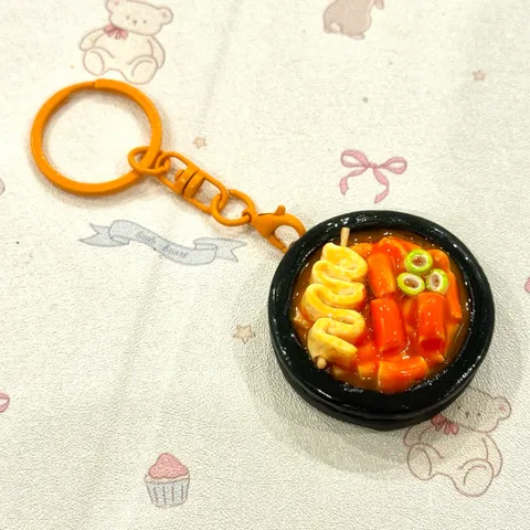 Móc khoá - Nam châm món Bánh gạo cay - Tokbokki - món ăn Hàn Quốc