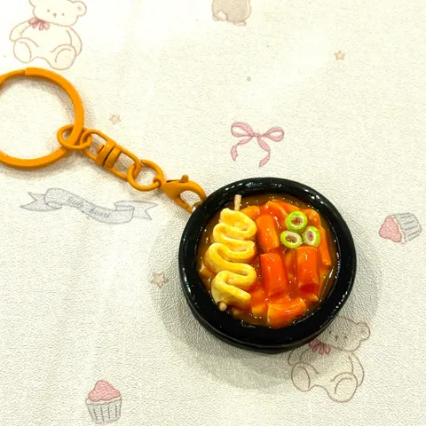 Móc khoá - Nam châm món Bánh gạo cay - Tokbokki - món ăn Hàn Quốc