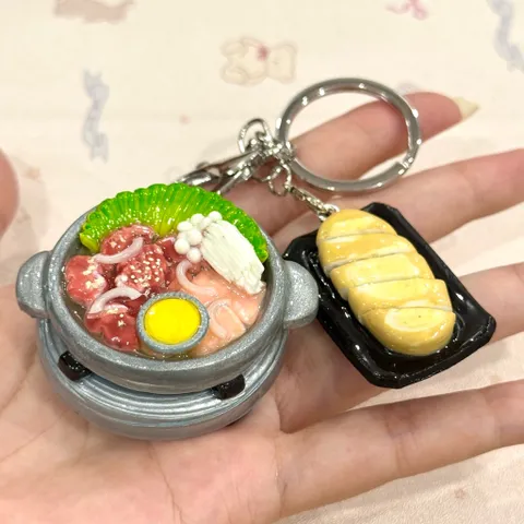 Móc khoá Set bò nầm nướng - Bánh mì bơ phố cổ Hà Nội