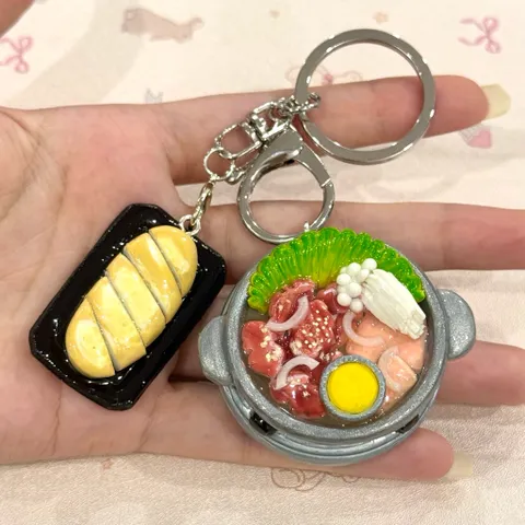 Móc khoá Set bò nầm nướng - Bánh mì bơ phố cổ Hà Nội
