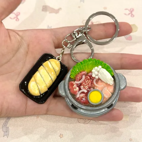 Móc khoá Set bò nầm nướng - Bánh mì bơ phố cổ Hà Nội