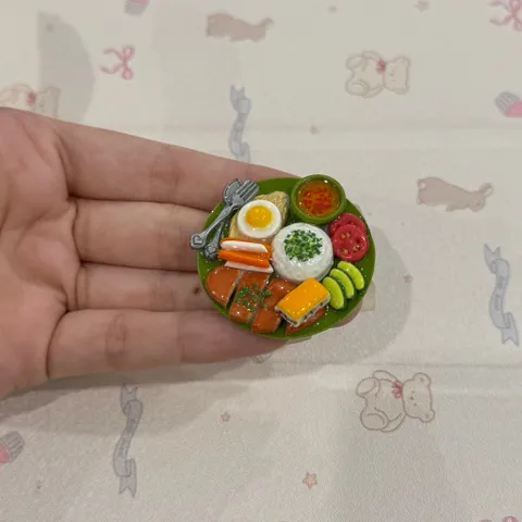 Mô hình Dĩa cơm tấm mini nhà búp bê