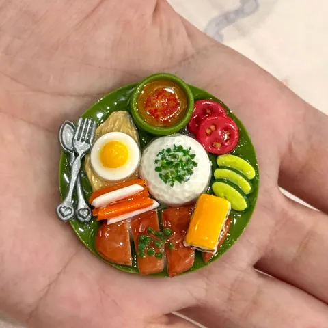 Mô hình Dĩa cơm tấm mini nhà búp bê