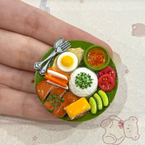 Mô hình Dĩa cơm tấm mini nhà búp bê
