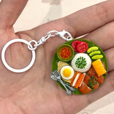 Móc khoá Cơm tấm Sài Gòn tinh xảo - món ăn Việt Nam