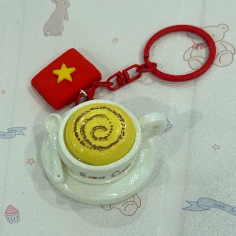 Móc khoá Cafe Trứng Việt Nam - Cờ Đỏ Sao Vàng