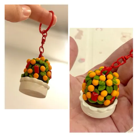 Móc khoá - Mô hình Chậu quất Tết - Vietnamese Tet - Kumquat Tree