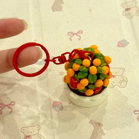 Móc khoá - Mô hình Chậu quất Tết - Vietnamese Tet - Kumquat Tree