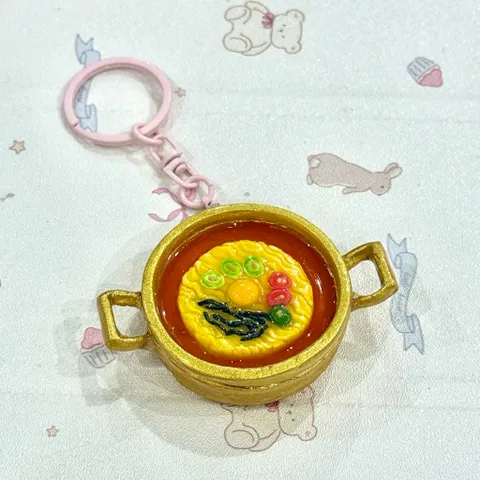Nam châm - Móc khoá Nồi mì ramen Hàn Quốc
