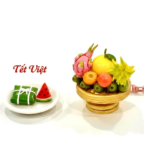 Móc khoá - Mô hình Mâm ngũ quả - Tet holiday