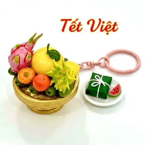 Móc khoá - Mô hình Mâm ngũ quả - Tet holiday