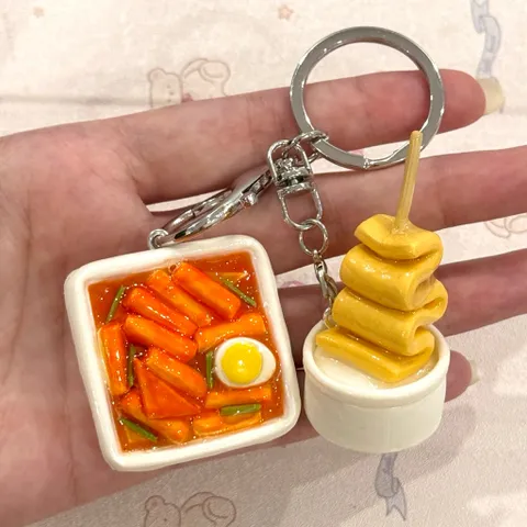 Móc khoá Bánh gạo cay Tokbokki và Chả cá Hàn Quốc
