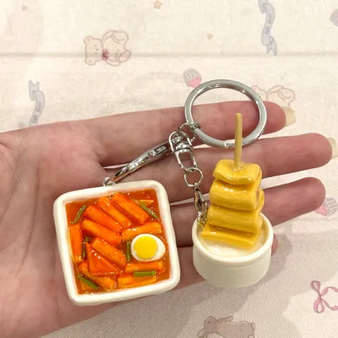 Móc khoá Bánh gạo cay Tokbokki và Chả cá Hàn Quốc