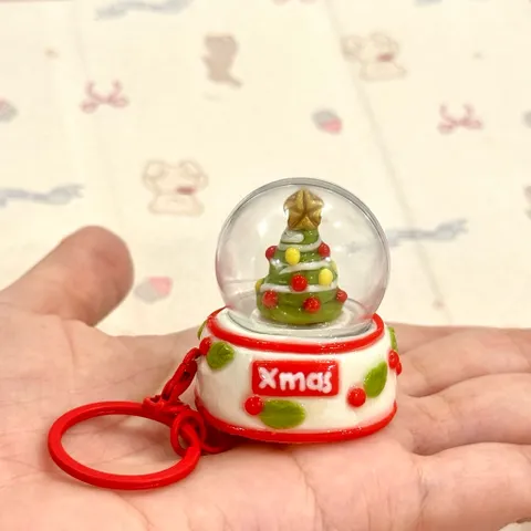 Móc khoá - Nam châm Quả cầu tuyết giáng sinh Merry Christmas