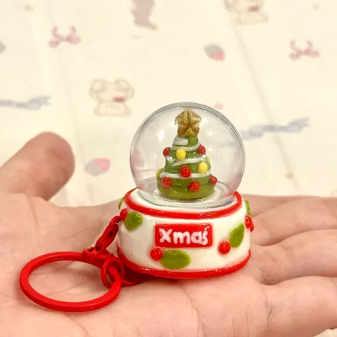 Móc khoá - Nam châm Quả cầu tuyết giáng sinh Merry Christmas