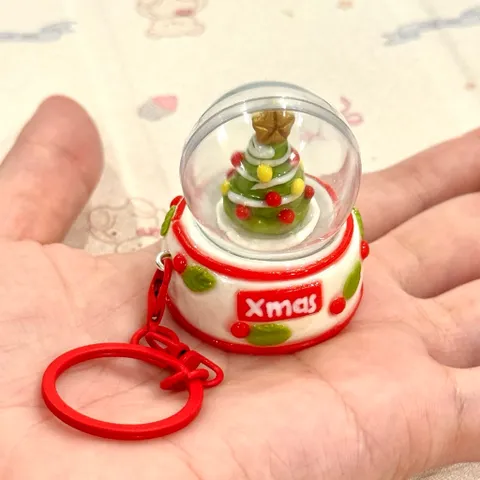 Móc khoá - Nam châm Quả cầu tuyết giáng sinh Merry Christmas