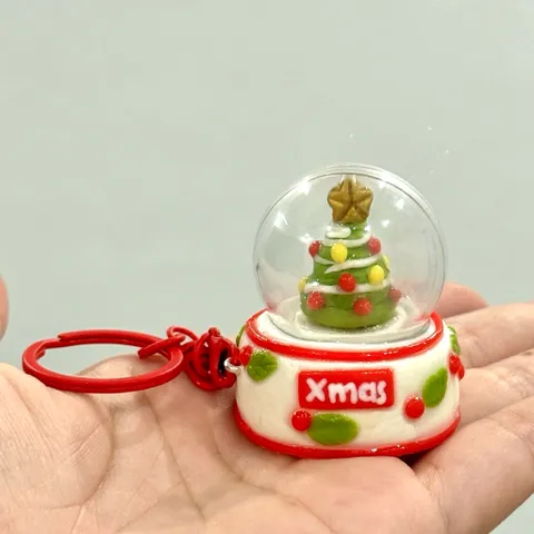 Móc khoá - Nam châm Quả cầu tuyết giáng sinh Merry Christmas