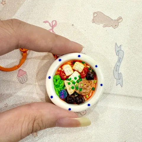 Móc khoá - Nam châm món Bún riêu kiểu Nam - món ăn Việt Nam