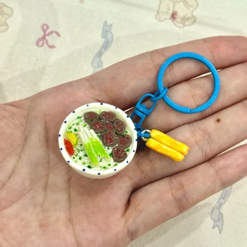 Móc khoá Phở bò và Quẩy - món ăn Việt Nam