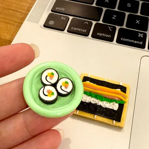 Mô hình set làm cơm cuộn nhà búp bê kimbap Hàn Quốc