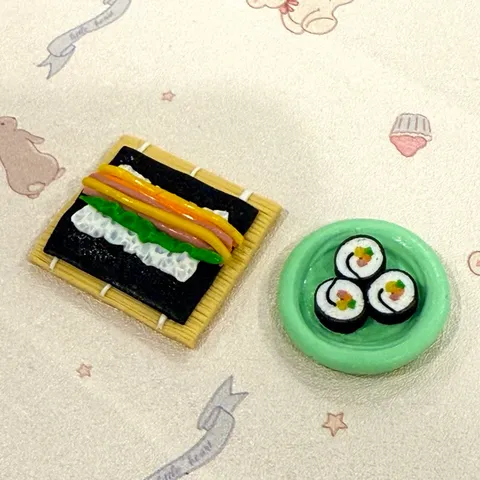 Mô hình set làm cơm cuộn nhà búp bê kimbap Hàn Quốc