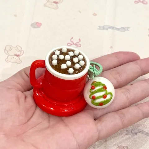 Móc khoá Ly cacao nóng và Chocobomb cho giáng sinh - Merry Christmas