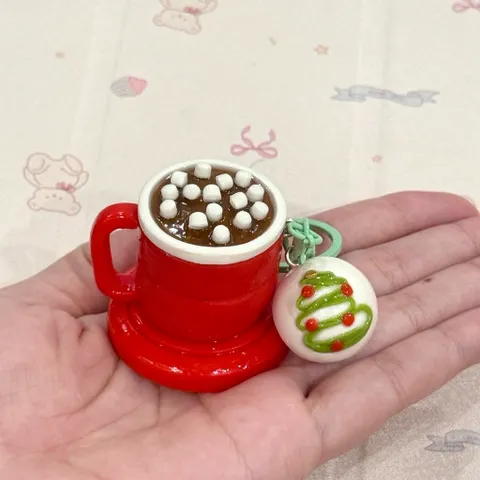 Móc khoá Ly cacao nóng và Chocobomb cho giáng sinh - Merry Christmas